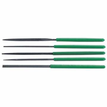 Pro'sKit 8PK-605A - 5 Pcs Needle File Set (A set of 5 Miniature Needle Files with PVC Coated Handles)