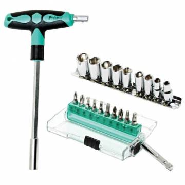 Pro'sKit SD-9701M - 20 IN 1 T-handle Driver Sockets & Bits Set